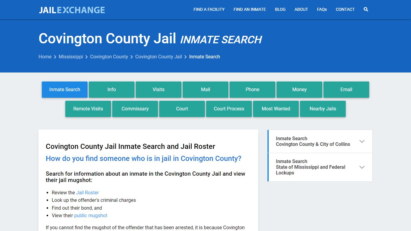 Inmate Search: Roster & Mugshots - Covington County Jail, MS